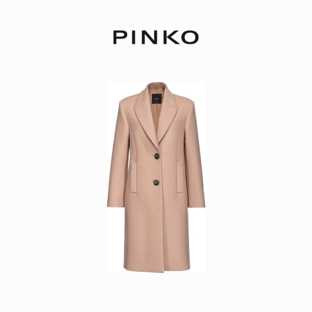 PINKO女士中长款白色西装大衣101935A13X