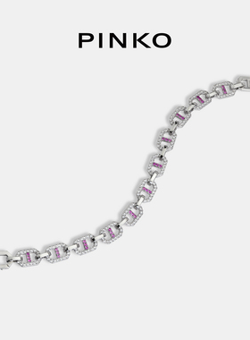 PINKO轻奢锆石椭圆粗链女士手链
