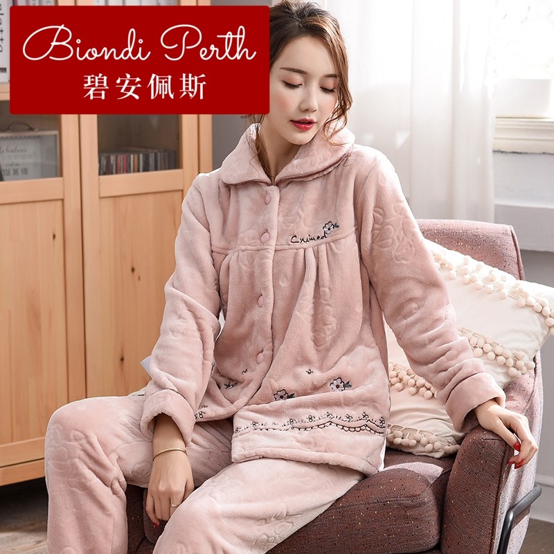 碧安佩斯珊瑚绒都市长袖歌瑞尔睡衣 碧安佩斯睡衣/家居服套装