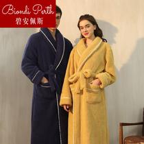 Mens winter sleeping robes thicken double-sided 2023 autumn winter models Winter women Coral Suede Couples Lengthening 1224b