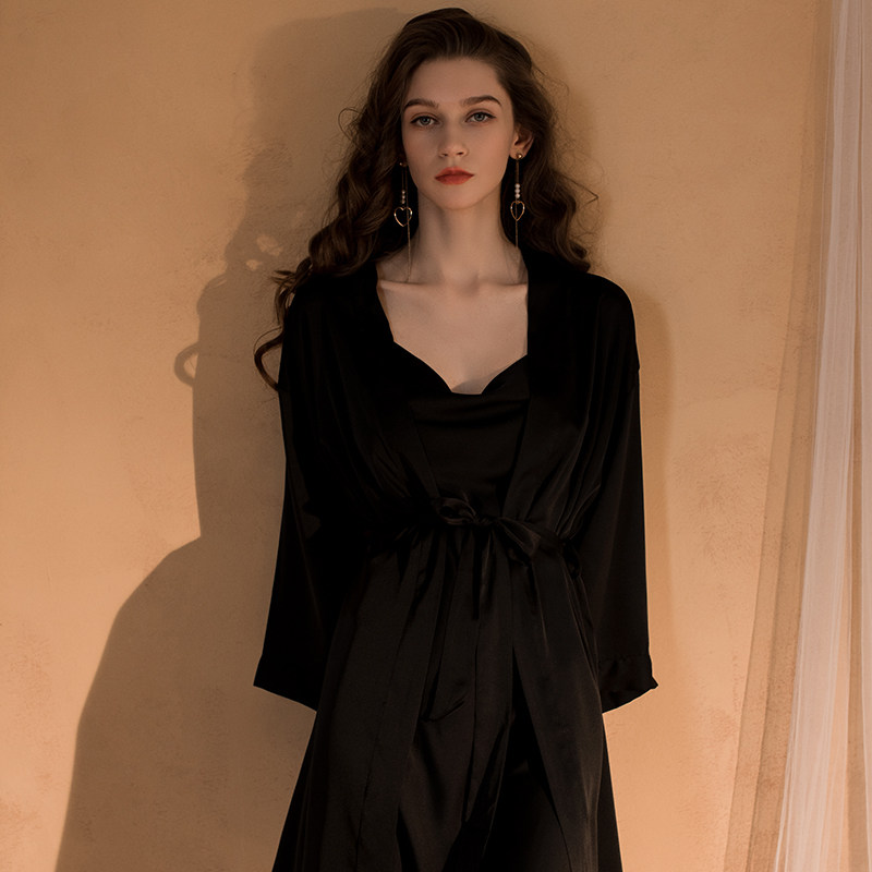 新娘伴娘服高级感蕾丝长袖睡袍晨袍 梦蔓朵睡袍/浴袍