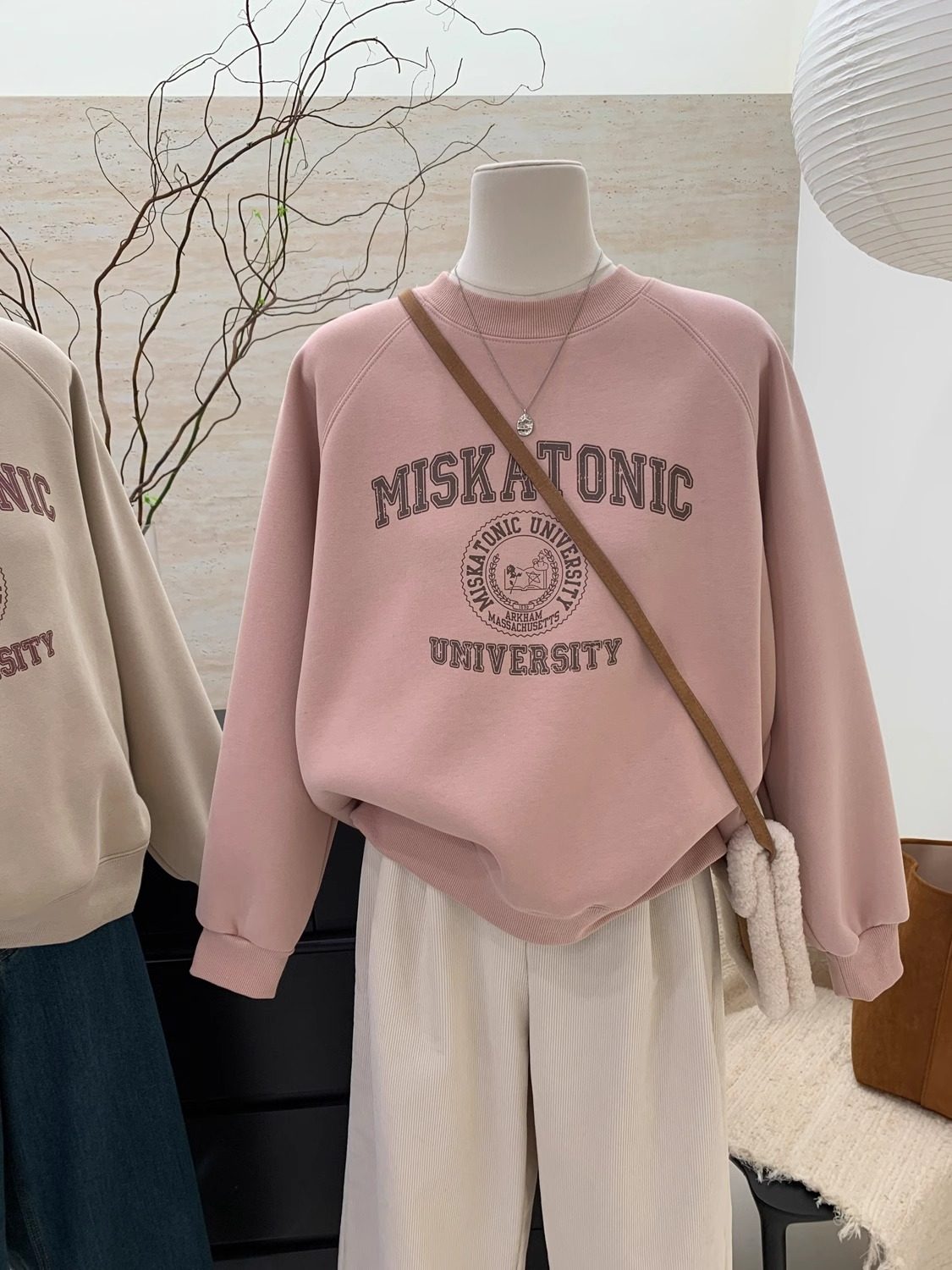 美式复古印花短款卫衣女冬季休闲宽松显瘦加绒加厚保暖纯棉上衣春,淘宝优惠券,粉丝福利购,淘宝优惠卷