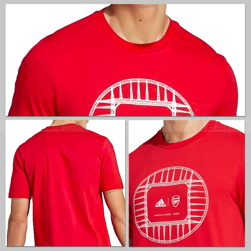 扎吉体育Adidas阿迪达斯阿森纳运动休闲透气速干男短袖T恤HT4458 - 图0