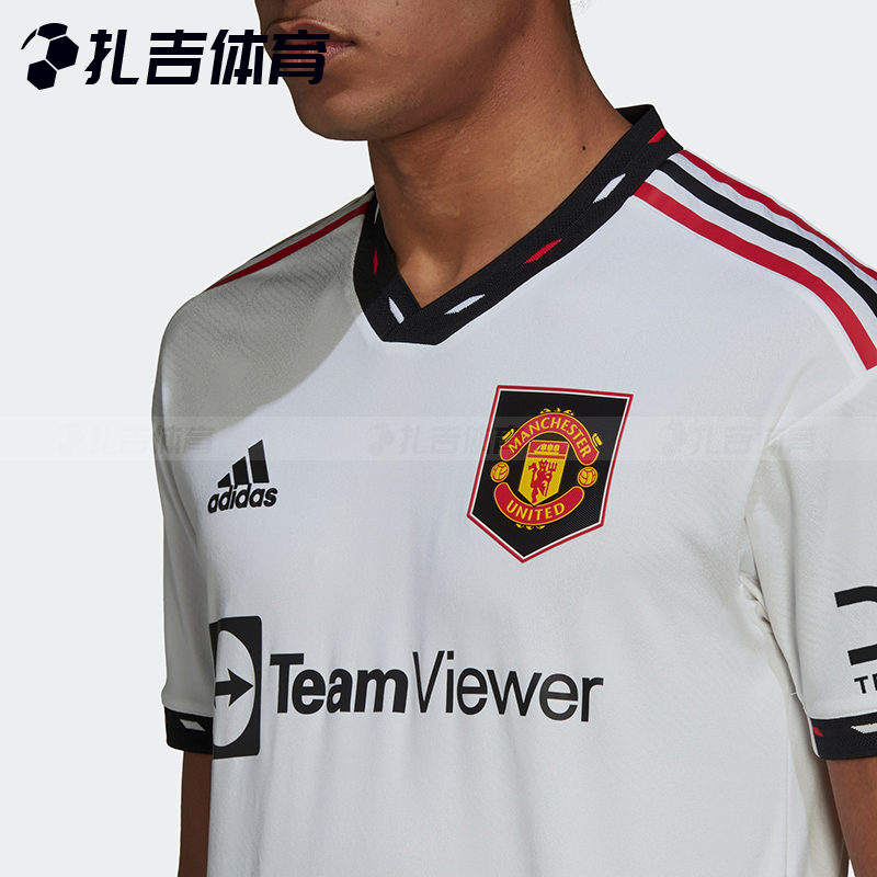 扎吉体育Adidas正品22-23曼联球员版客场球衣C罗短袖足球服H13883-图2