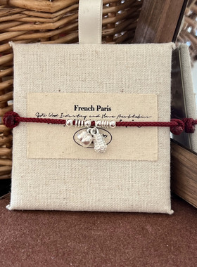 手链通体S925纯银柿子花生红绳