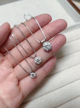 锁骨链经典六爪莫桑石S925纯银