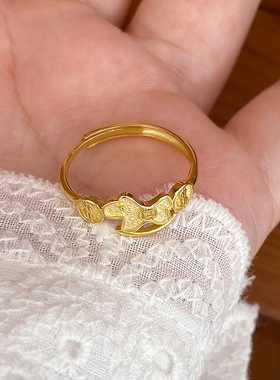 马上有钱戒指通体S925纯银本命年