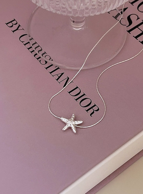 海星项链通体S925纯银小众锁骨链