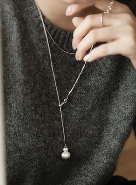 新中式S925纯银葫芦抽拉毛衣链