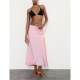 ZA summer new European and American style slim mid-length straight skirt high waist silk satin texture midi skirt 5427421