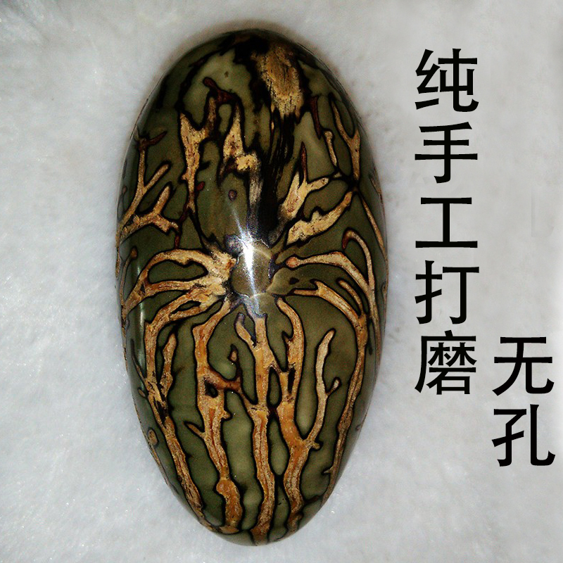 千眼菩提子手把件绿白大果胖果磨好成品 文玩把玩件手磨精品饰品 - 图1