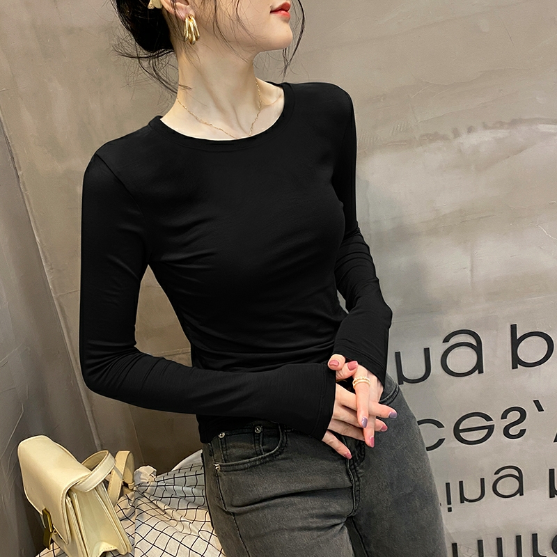 莫代尔内搭长袖t恤秋衣2023打底衫 卓丽舒T恤