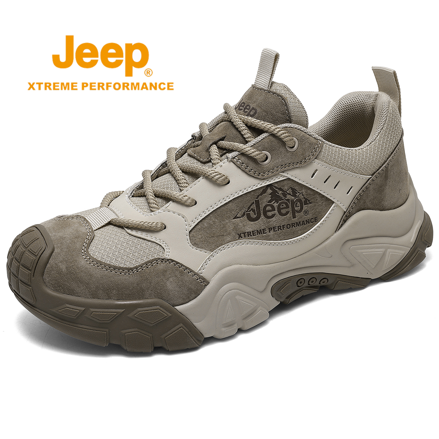 jeep男鞋秋冬季新款户外登山鞋男士轻便软底防滑爸爸休闲运动鞋子 - 图0