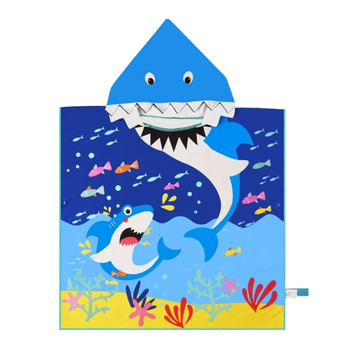 Детское быстросохнущее пляжное спортивное банное полотенце для плавания, портативный плащ, банный халат, хорошо впитывает воду, быстрое высыхание