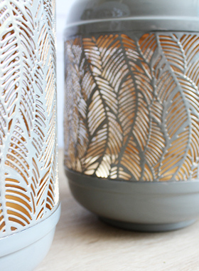 美式风国外铝合金树叶装饰摆件