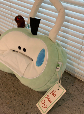 鲸语卧室客厅苹果毛绒纸巾盒车内车载悬挂纸巾袋可爱纸巾收纳盒