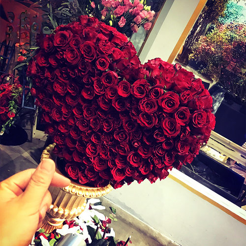 带花泥大号桃心吸盘婚庆婚车棒棒糖心鲜花吸叮形带泥爱心车头底座 - 图2