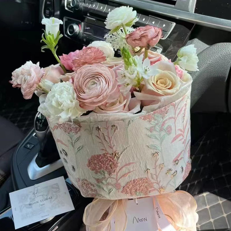 小香风布圆形花束刺绣鲜花包装纸手工花艺材料内衬提花布包装布,淘宝优惠券,粉丝福利购,淘宝优惠卷