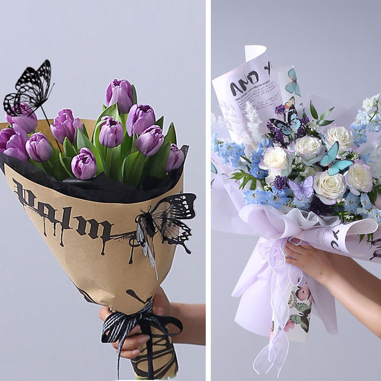 花中情pvc立体蝴蝶黑白彩色diy材料花束花盒鲜花礼盒配饰卡片包装,淘宝优惠券,粉丝福利购,淘宝优惠卷