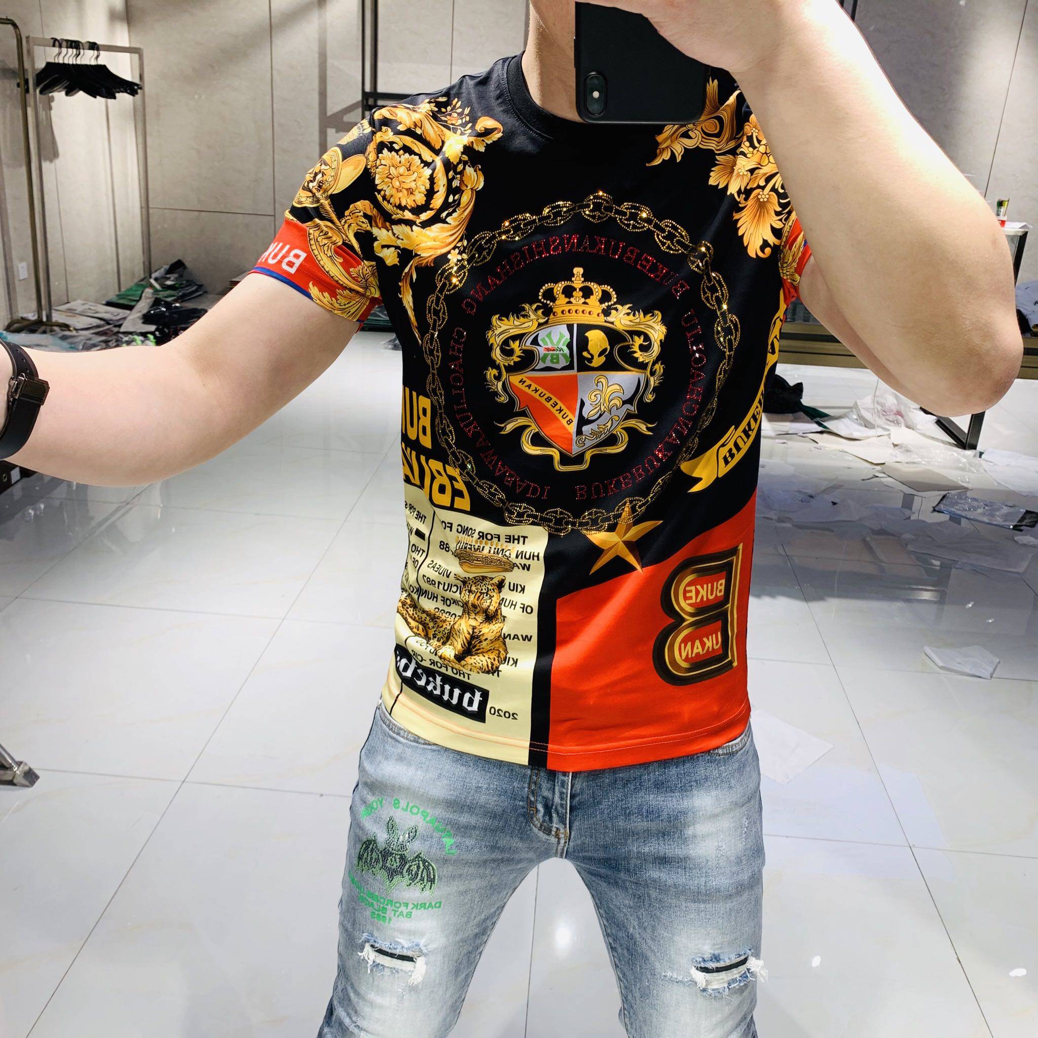 2020夏季新款欧美潮牌个性短袖t恤 霸王猫T恤