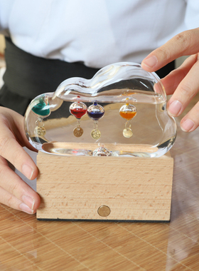 yyglass玻璃温度计卡通家居摆件