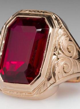 欧美跨境饰品时尚方形戒指