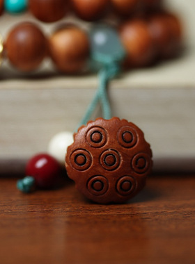 陈化太行崖柏木diy双圈配玛瑙黄杨莲花蓬手链男女士文玩手串佛珠