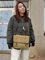 With quotations 50s linen fabric double wood buckle single shoulder kit old collection nostalgic liberation bag