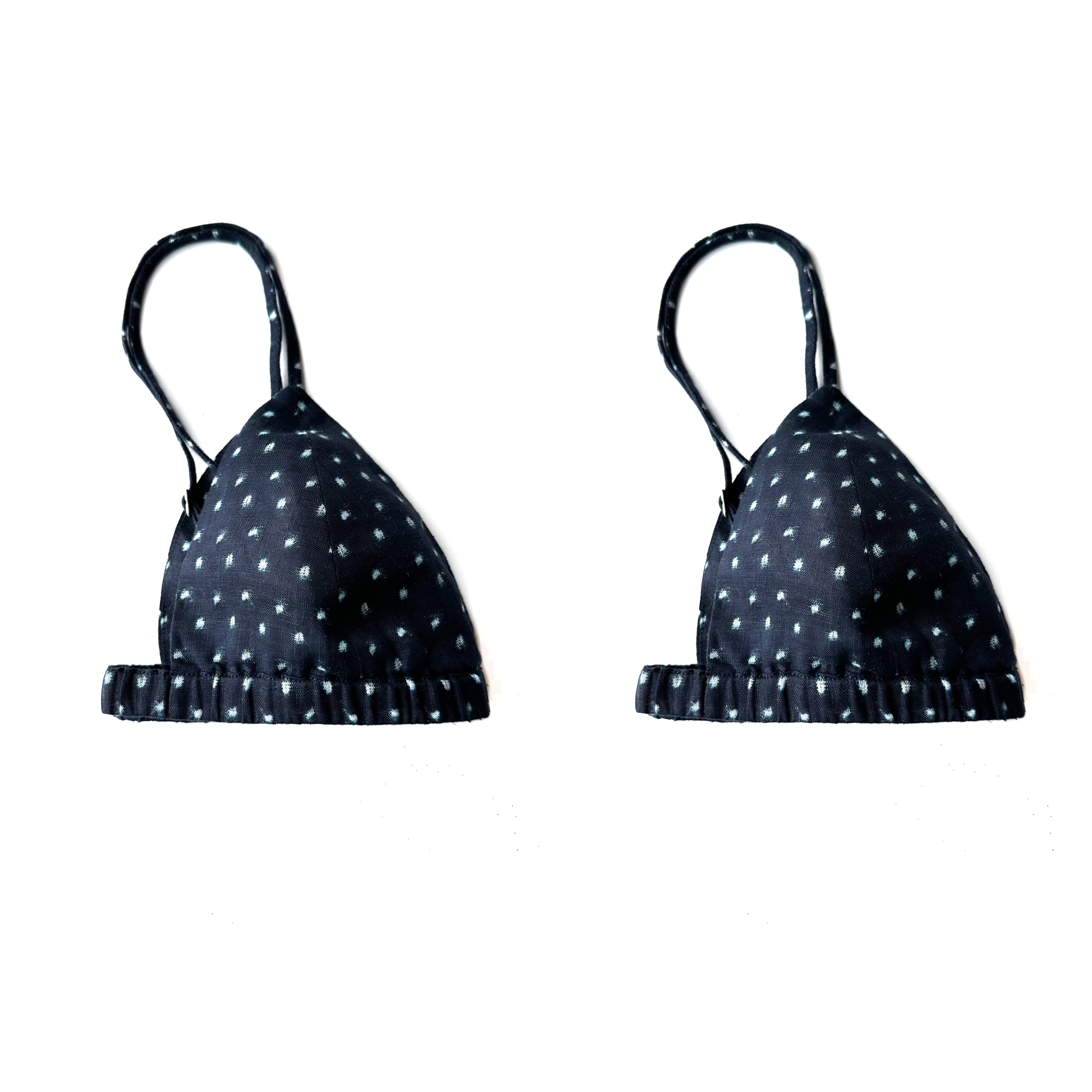 陈小满纯亚麻蓝色无钢圈透气防凸点三角杯文胸小胸棉法式内衣,淘宝优惠券,粉丝福利购,淘宝优惠卷