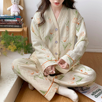 Moon Subsuit Spring and Autumn Air Cotton Postnatal Pregnant Woman Breastfeeding Pyjamas Pure Cotton Autumn winter with resident in the hospital