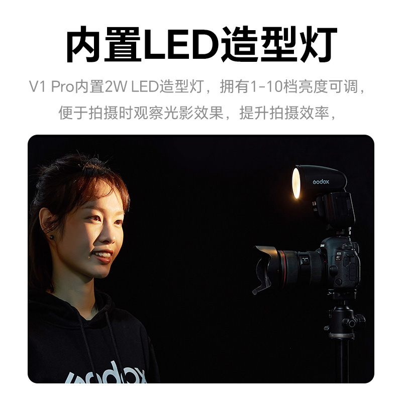 Godox神牛V1 Pro圆头相机闪光灯机顶热靴TTL高速同步锂电池补光灯佳能单反索尼富士尼康外置官方旗舰外拍灯-图1