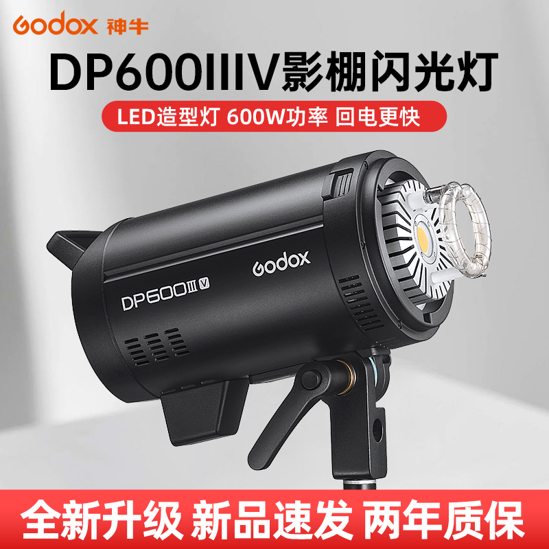 Godox神牛DP600III-V四代摄影闪光灯600W大功率影棚室内人像模特静物服务广告拍照影室灯专业拍摄专业摄影灯-图1