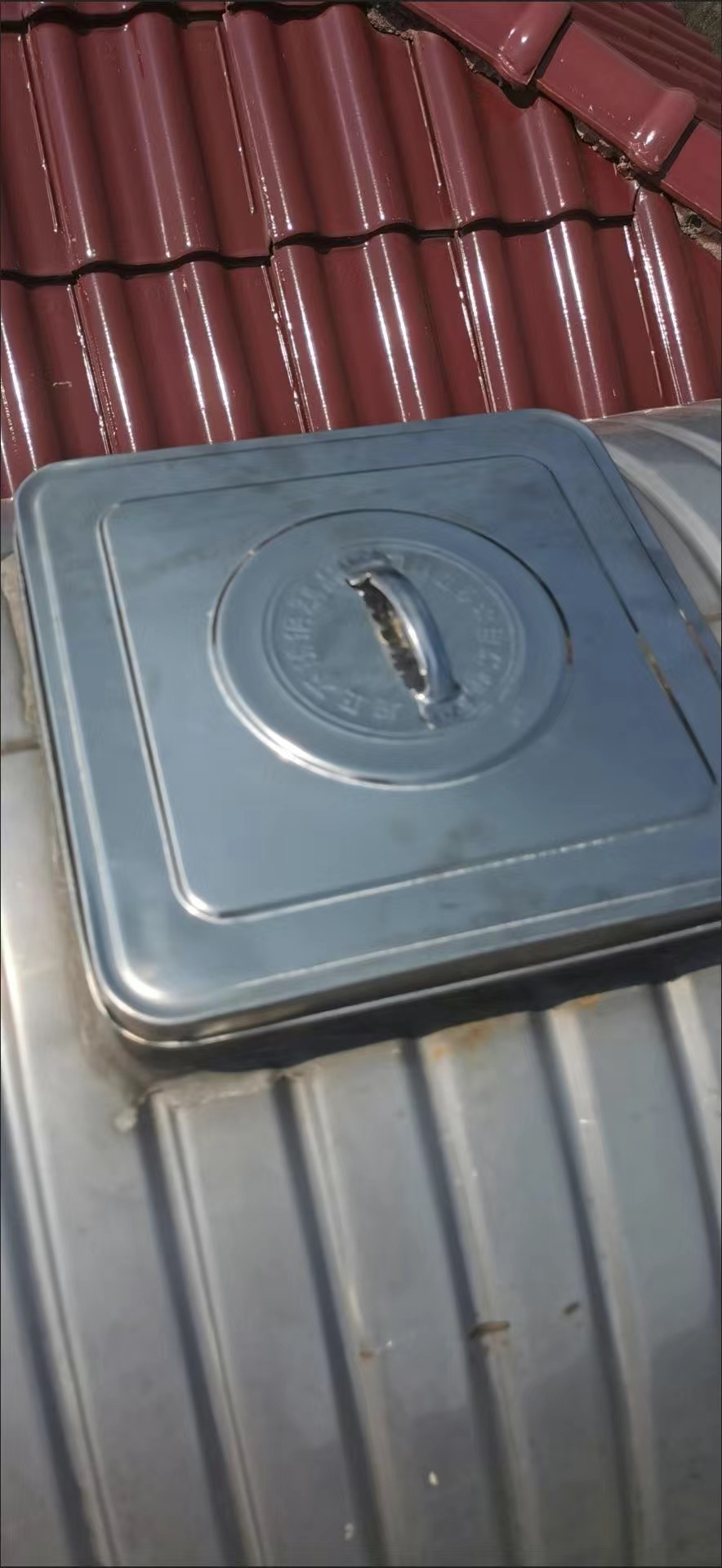 卧式水塔304不锈钢水塔盖子加厚带锁牌正方形水塔盖通用水箱水桶 - 图0