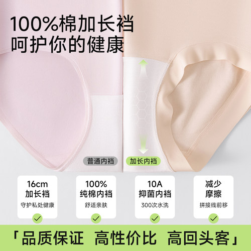 莫代尔高腰内裤女抗菌纯棉加长档无痕不夹臀2026新款女生三角裤头 - 图3
