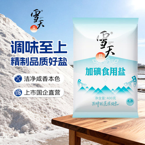 【拍1发7】雪天精制盐家用食用盐岩盐400g深井矿盐岩层食用细盐巴 - 图2