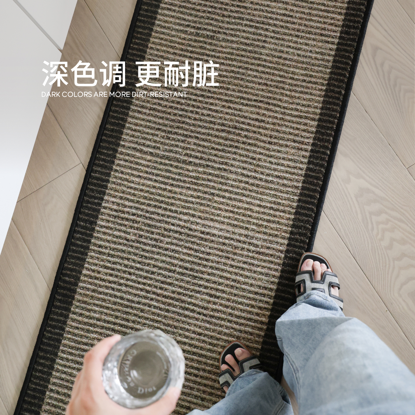 赛波斯厨房垫可水洗耐脏长条地垫防滑吸水吸油极简意式地毯2025年 - 图0