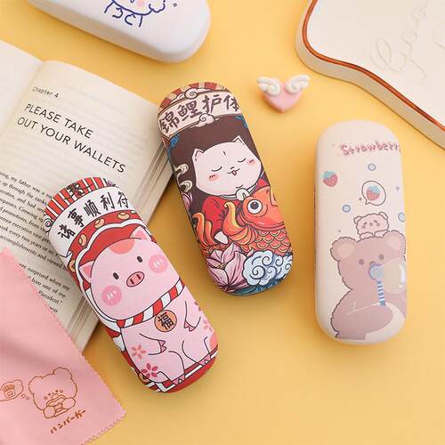 ins风日系卡通可爱学生眼镜盒便携抗压防摔少女心近视眼镜收纳盒 - 图2