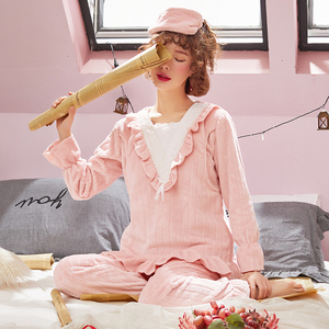 孕妇哺乳加厚睡衣