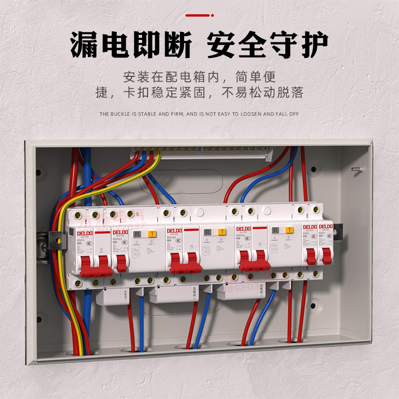 德力西DZ47sLE漏电保护器开关家用断路器2p63A带漏保开关电闸-图0