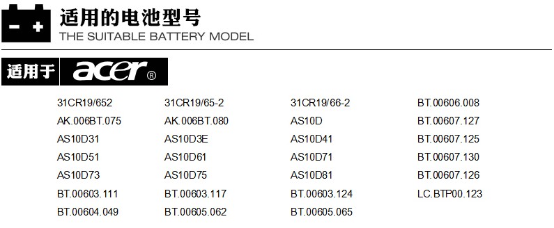 适用宏基AS10D AS10D31 D41 D51 D61 D71 D73 D75 D81 D3E电池-图1