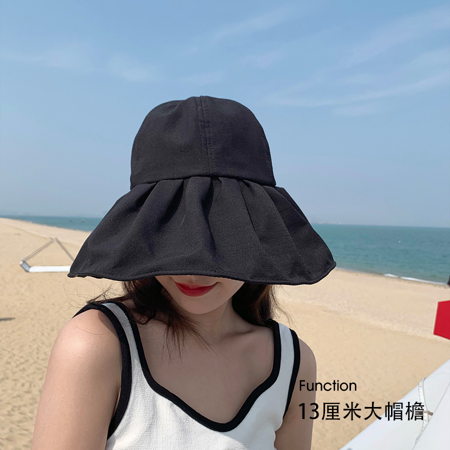 杨同学蝴蝶结鸭舌帽黑胶遮阳帽女防晒防紫外线太阳帽子夏季帽子女