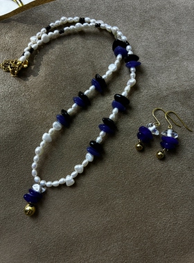 老钱风手工琉璃巴洛克珍珠项链