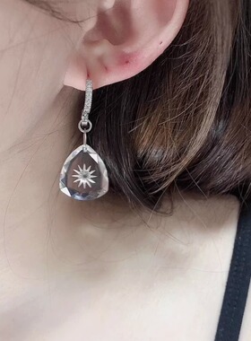 耳饰夏季芒星闪水晶感气质女