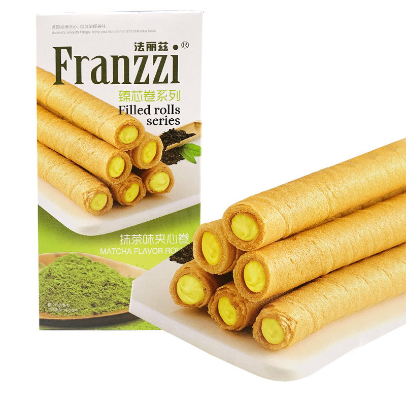 Franzzi抹茶零食品大礼包法丽兹抹茶慕斯巧克力味曲奇饼干雪花酥 - 图1