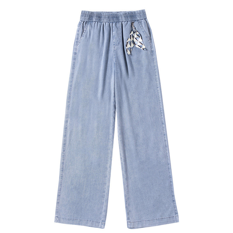 天丝阔腿夏季2022年新款直筒裤子 灰喵牛仔裤