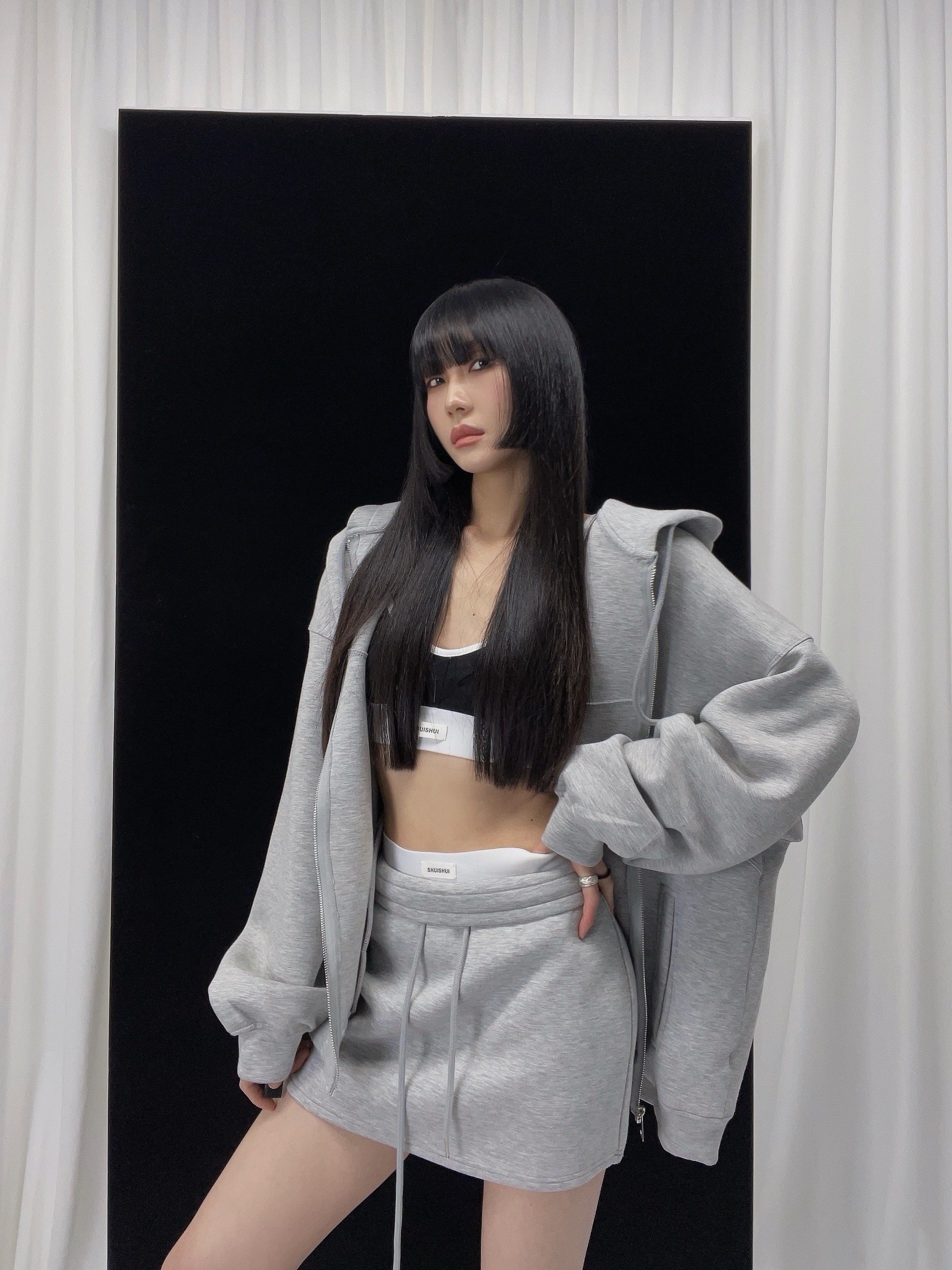 SHUISHUI美式休闲时尚卫衣套装女宽松连帽外套高腰半身短裙两件套,淘宝优惠券,粉丝福利购,淘宝优惠卷