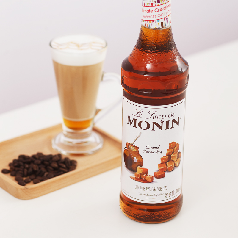 莫林MONIN焦糖风味糖浆玻璃瓶装700ml咖啡鸡尾酒果汁饮料