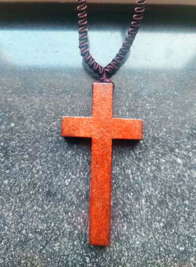 桃木实木品质螺旋绳情侣项链挂件