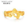 Honey Gold Jewelry Gold Ring Pure Gold Ancient Method Picking Up Series Zhuxi HGH1768