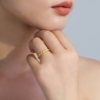 Honey Gold Jewelry Gold Ring Pure Gold Ancient Method Collection Series Star Flower in the Waves HGH1758